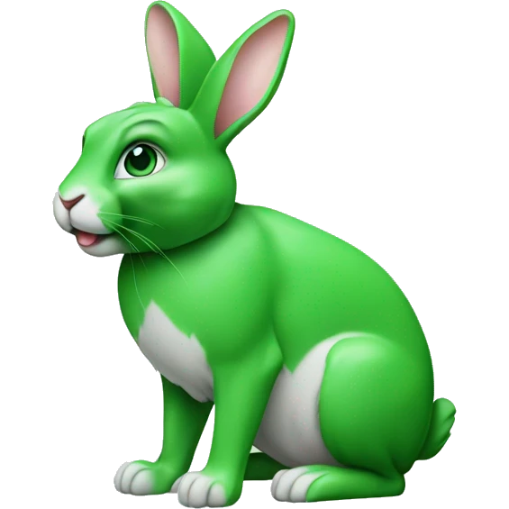 green rabbit with a diamond in its paws emoji