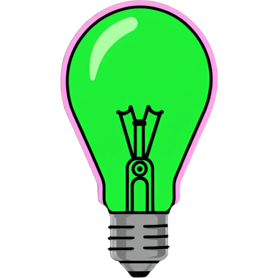 A Philips Hue smart LED bulb with colorful light glowing from it emoji