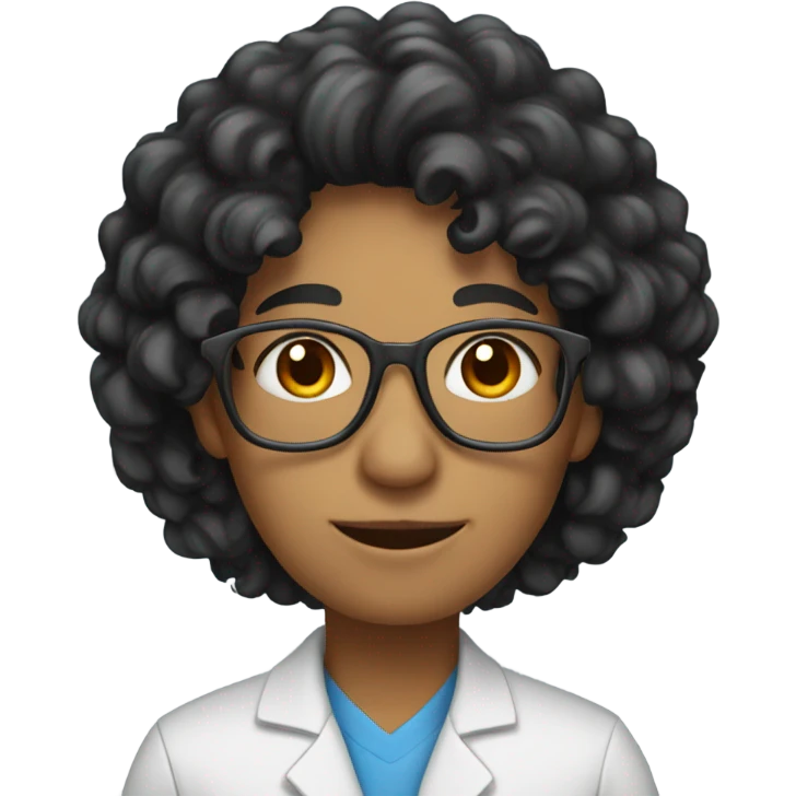 a chem teacher with black curly hir emoji
