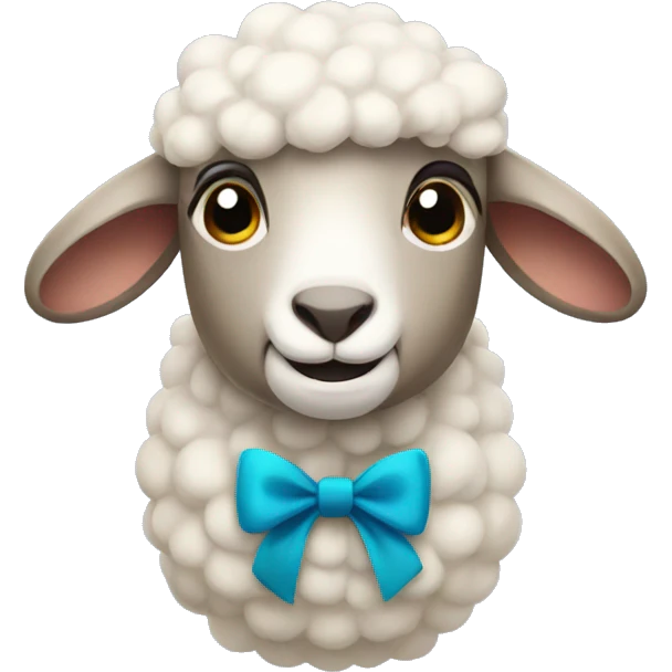 Sheep wearing a bow emoji