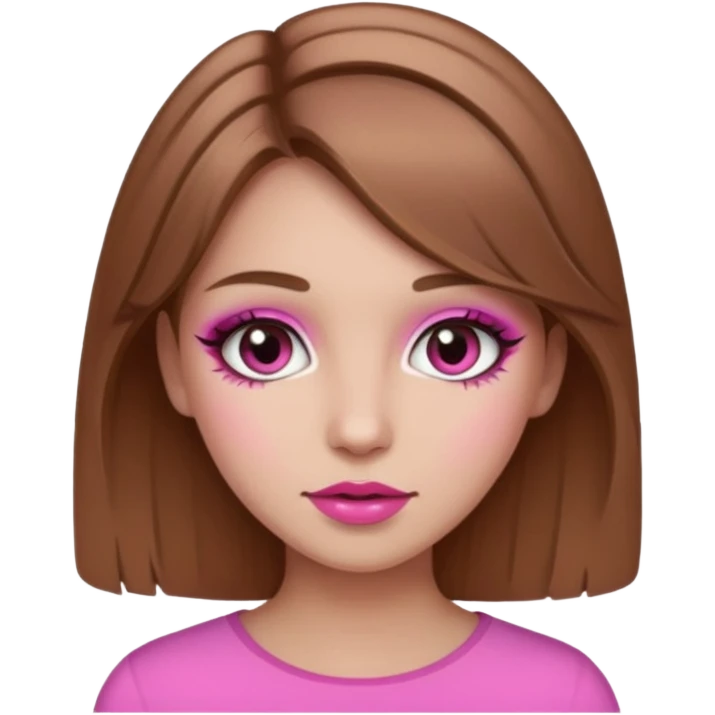 Light brown haired girl with pink on emoji