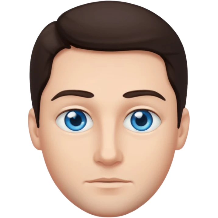 homme yeux bleu azur cheveux brun foncé emoji
