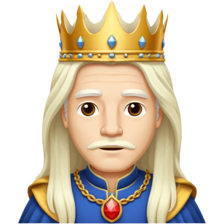 king with pure white long haired emoji
