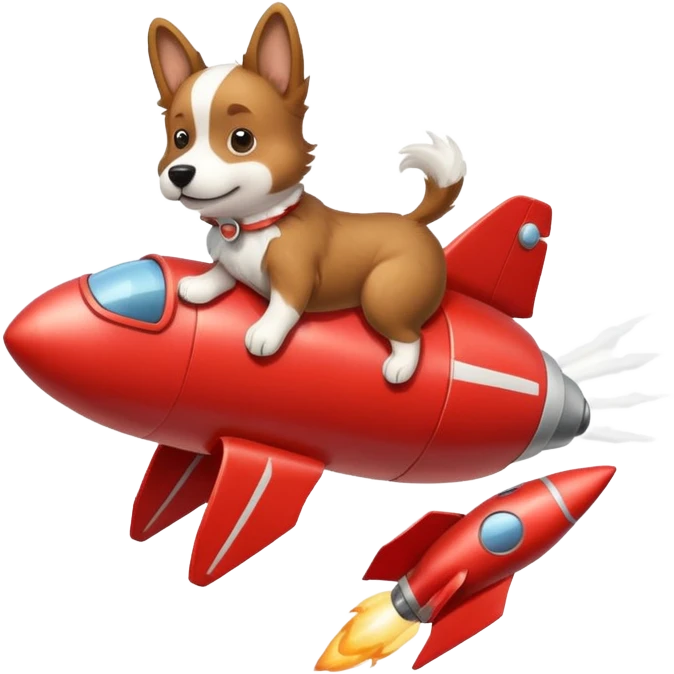 dog flying on a rocket emoji