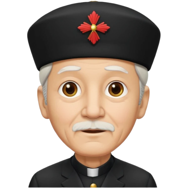 black suited old with fes hat emoji