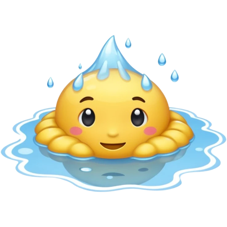 cinematic realistic _ big puddle of water emoji