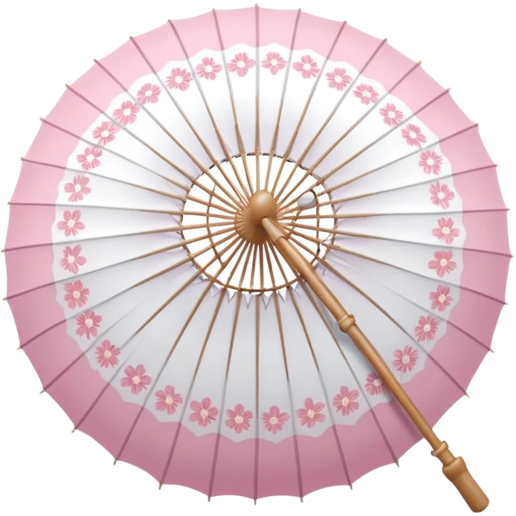 A beautiful pretty cute pastel pink and white parasol with sakura patterns  emoji