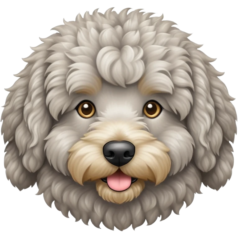 Grey golden doodle emoji