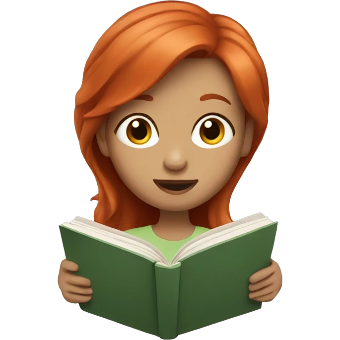 Redhair girl reading emoji