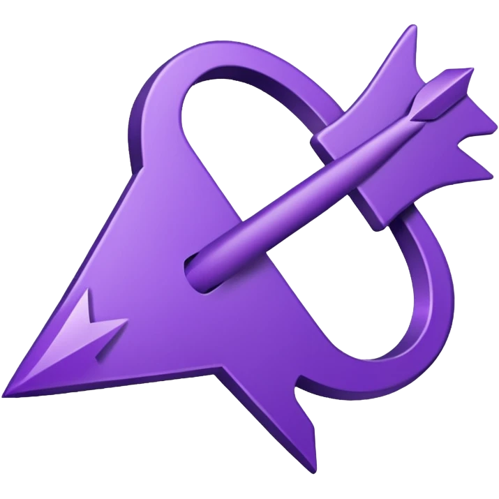The purple arrow is hand-drawn and bends emoji