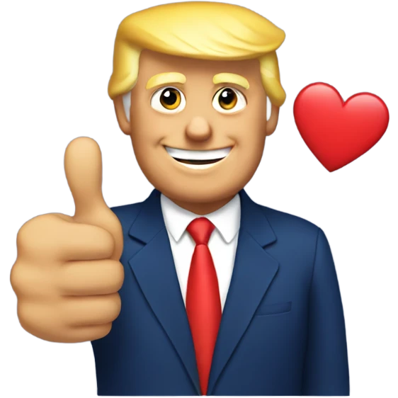 Trump thumbs up with a heart emoji