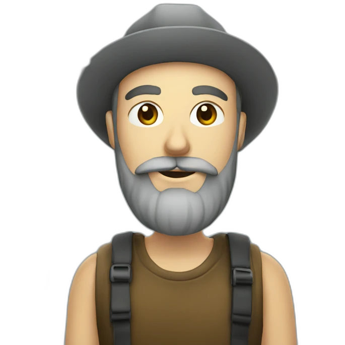 man with beard and a vaper emoji