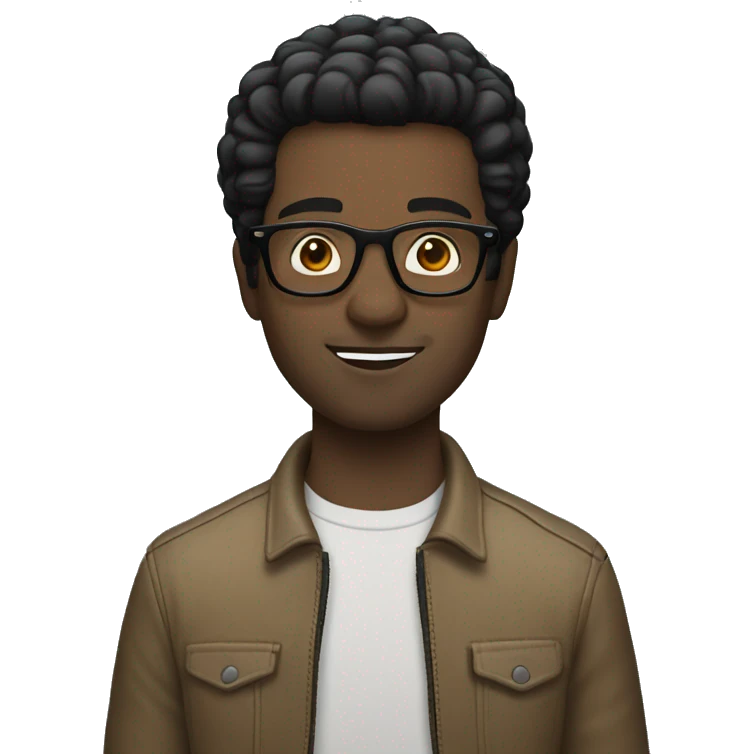 White man short black hair and glasses on a Harley emoji