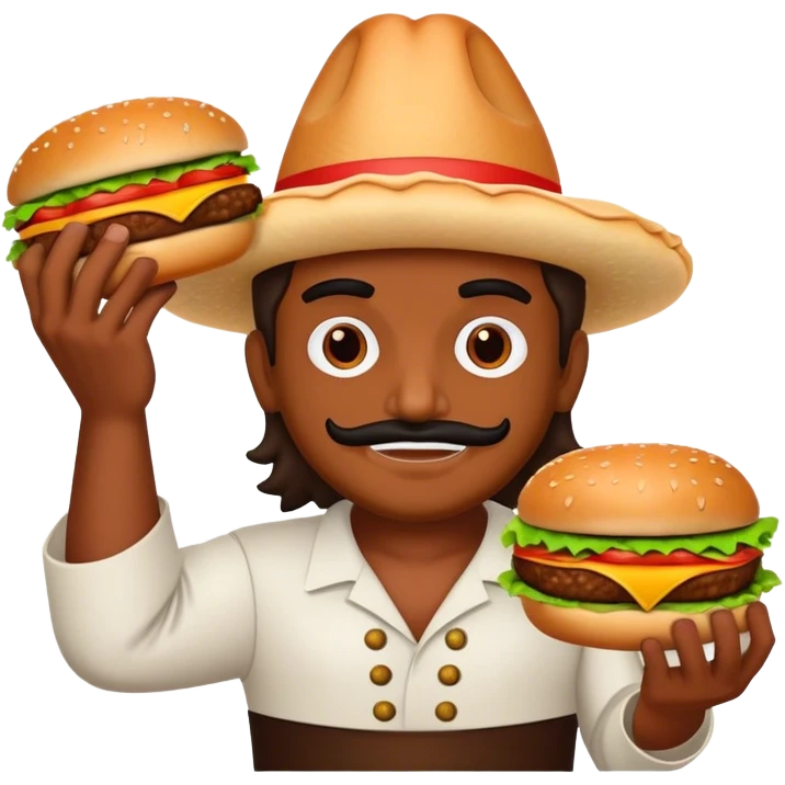 brujo con una hamburguesa  emoji