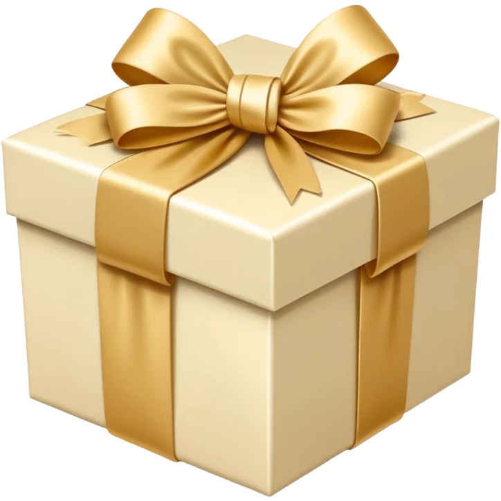 Cream gift box emoji