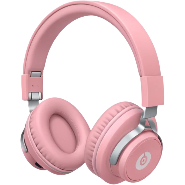 Casque bluetooth rose pastel emoji