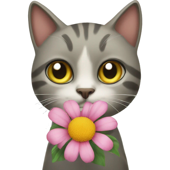 Flower with cat emoji