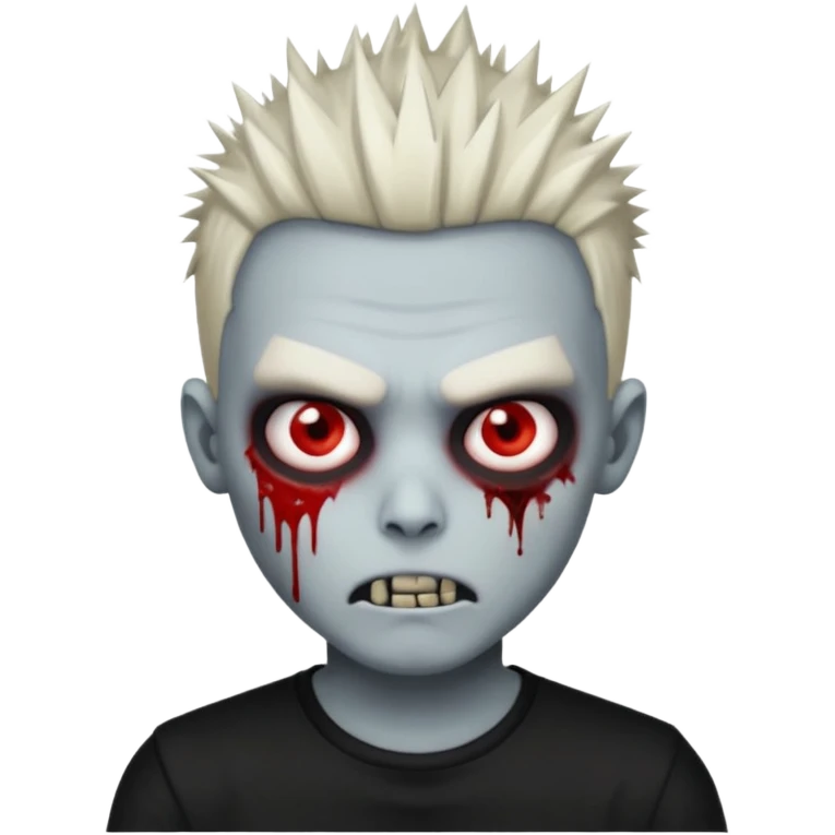 zombie boy with spiky emo hair and black shirt  emoji