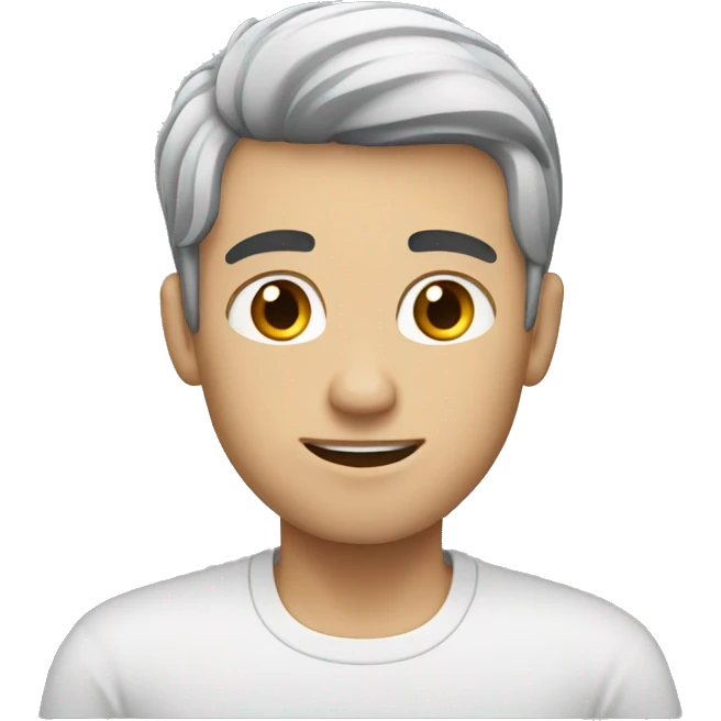white guy on a laptop with black hair and  brown eyes emoji