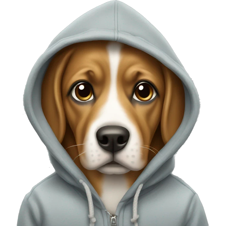 Dog wearing a hoodie emoji