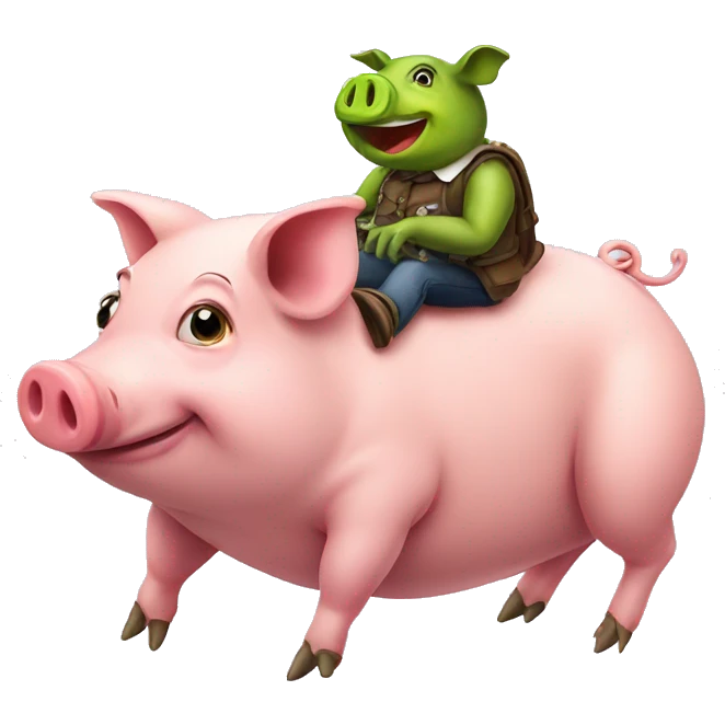 Pig riding a frog  emoji