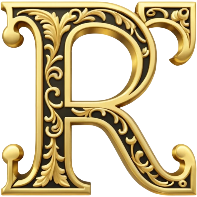 letters RM in gold fancy font emoji