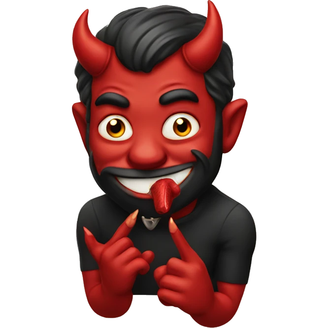 devil blowing a kiss emoji
