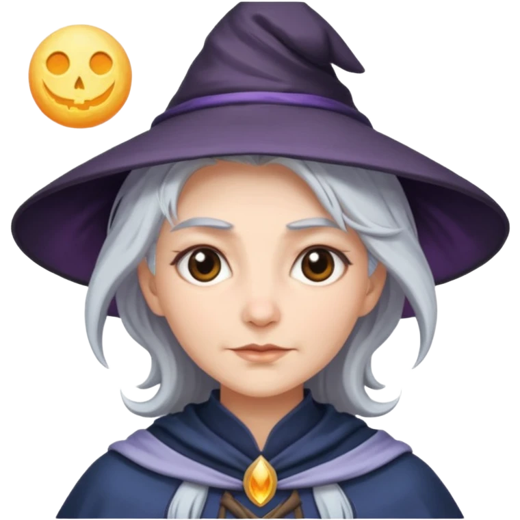 lunar witch with silver hair emoji