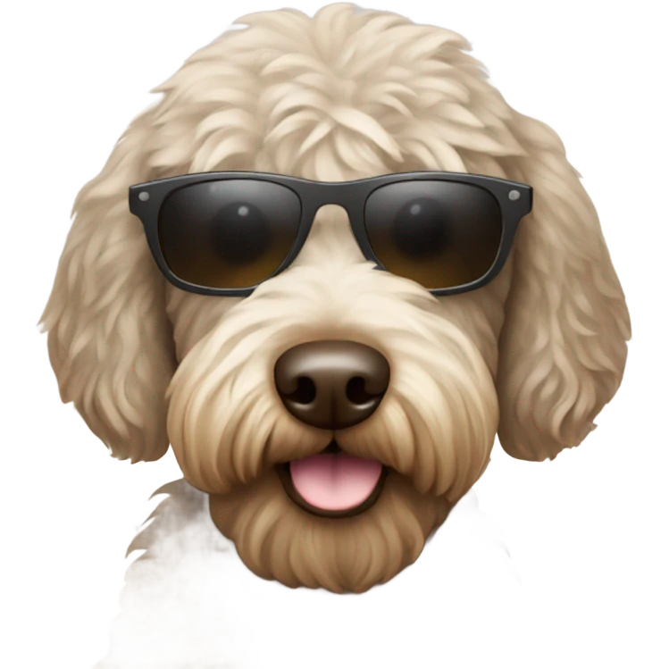 Labradoodle wearing sunglasses emoji