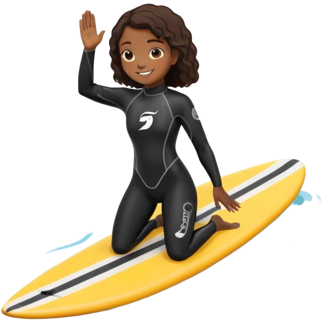 Black girl praying while surfing  emoji