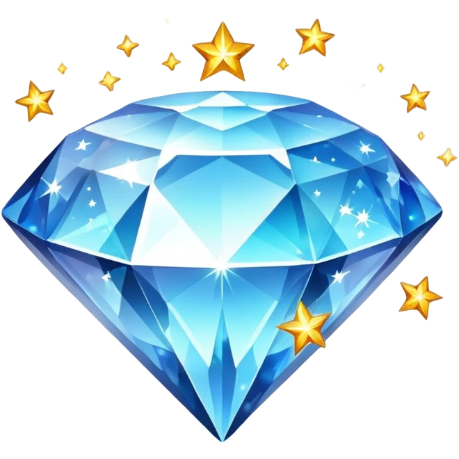 Game diamond game with stars around emoji