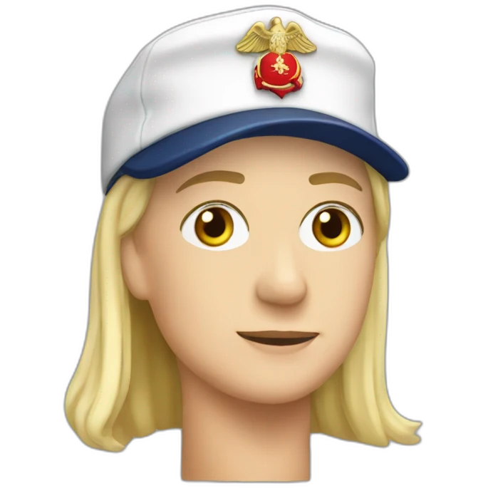marine lepen with a cap emoji