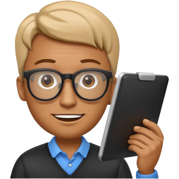 3D imoji of man who is graphics design emoji