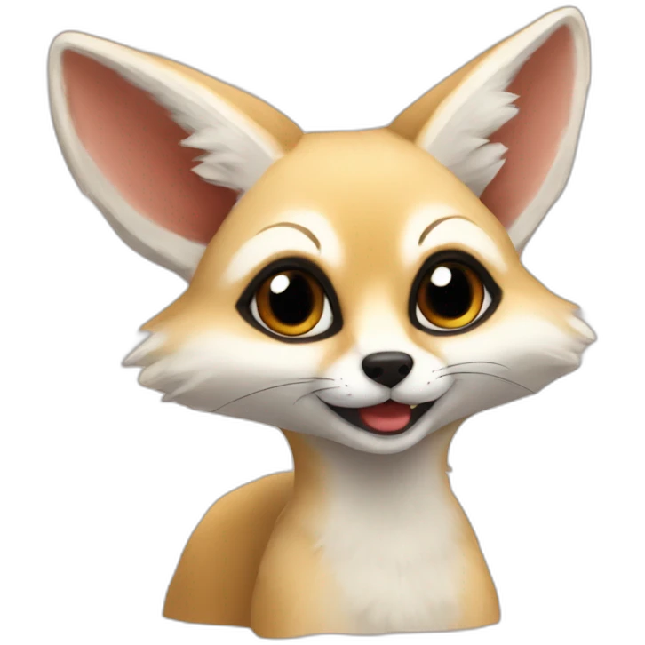 Blushing fennec emoji