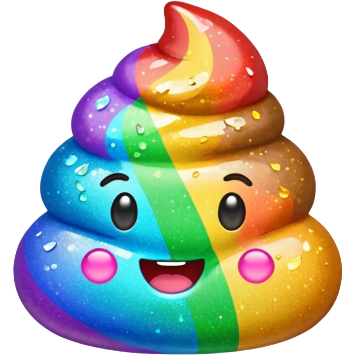 Sparkly colorful poop emoji