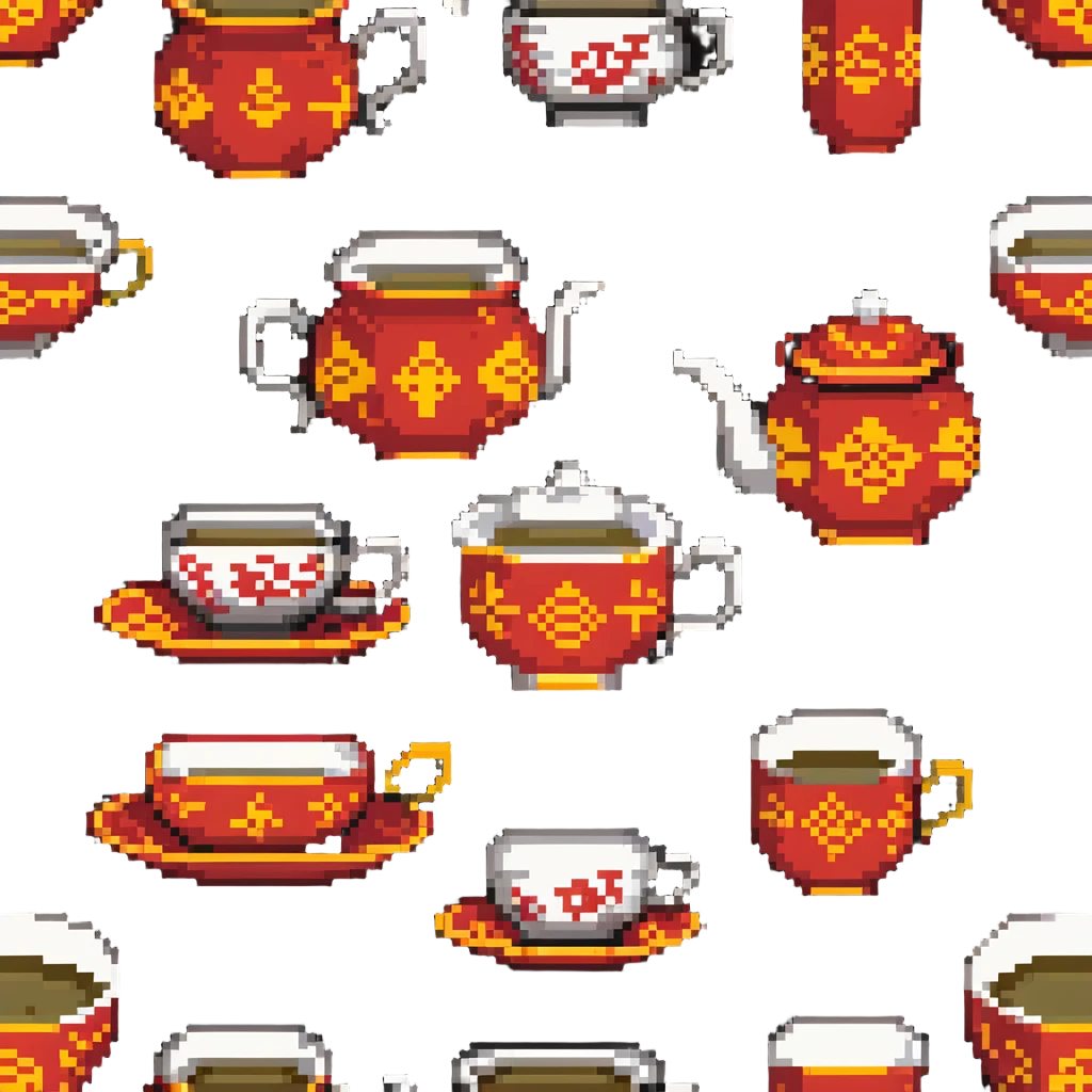 traditional Chinese tea cup with red and gold design emoji