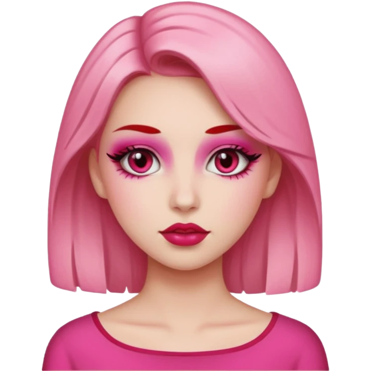 Makeup girl pink and red emoji