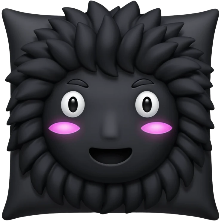 a black  pillow with dark aura coming out of it  without face  emoji