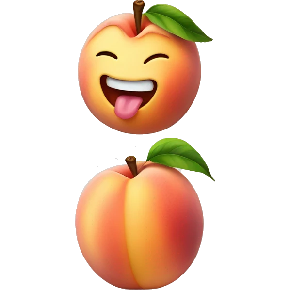 peach with big tounge emoji