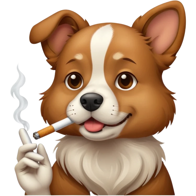 Dog smoking  emoji