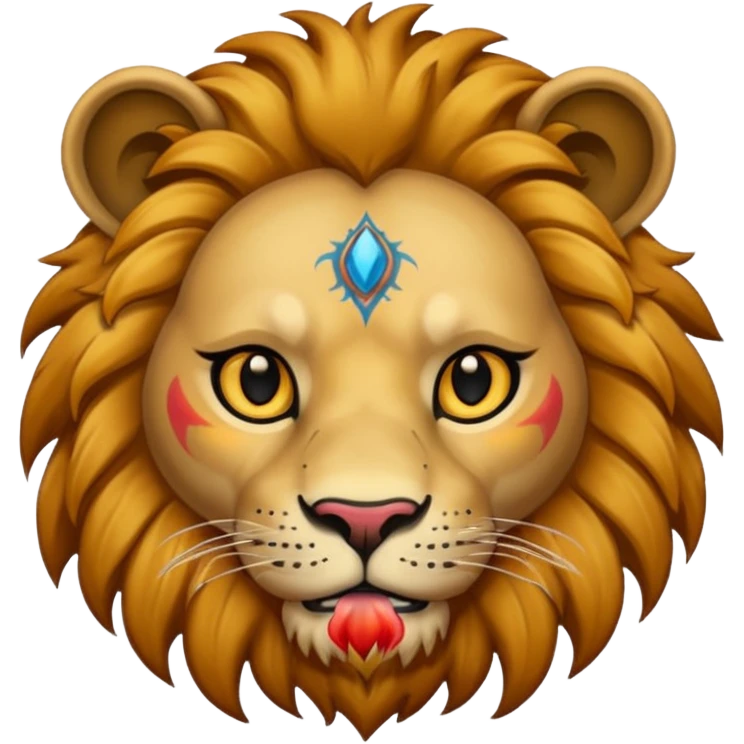 lion with face tattoo emoji