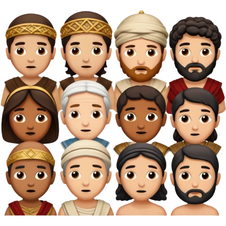 WIl je groep mensen, paar mensen in joods leven in roman tijd. 
Ze kijken niet blij emoji