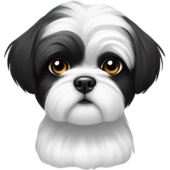 Black and white Shih Tzu with a black head ￼ emoji