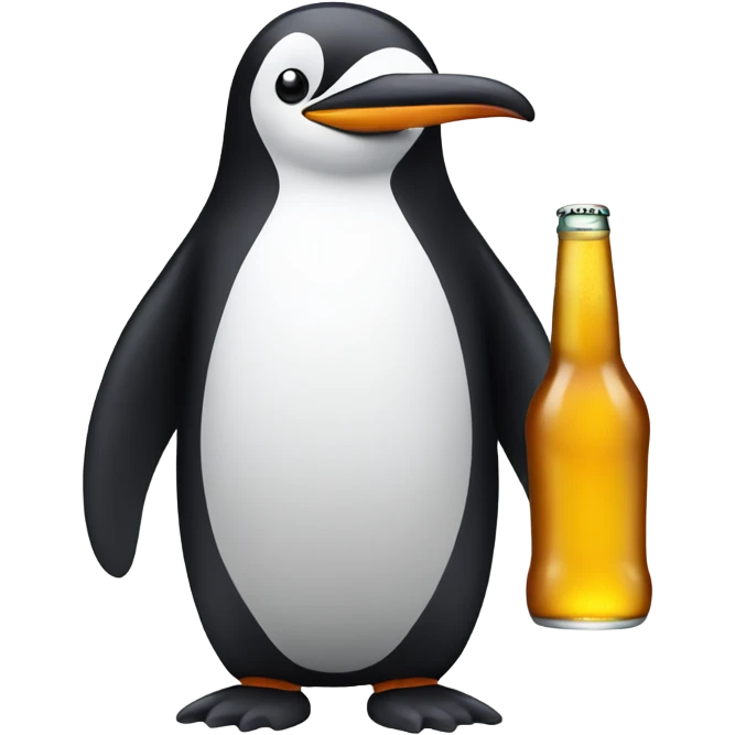 pinguin that holds a beer  emoji