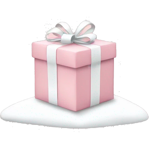 Light pink Christmas gifts under a white Christmas tree  emoji