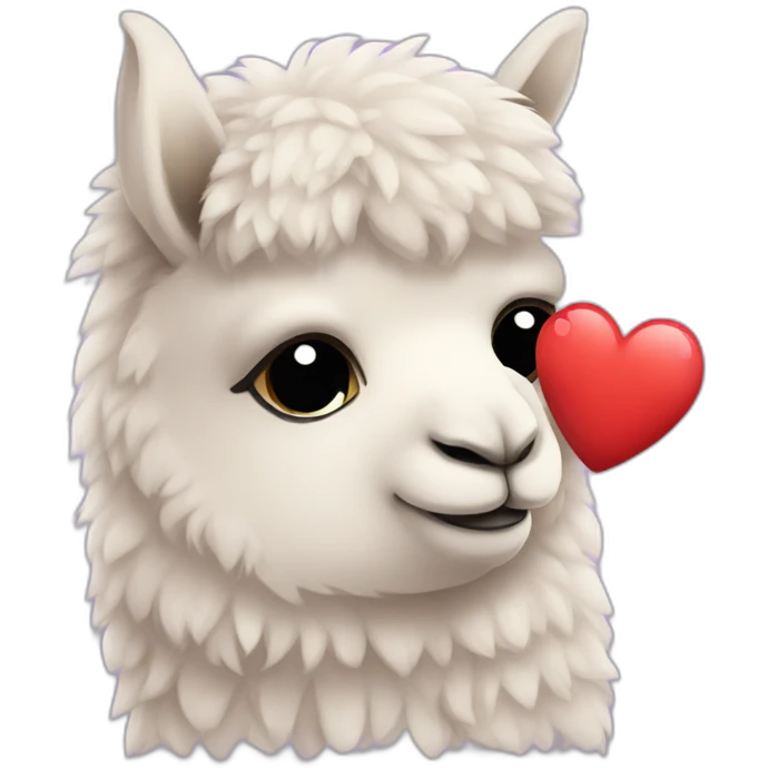 alpaca holding a broken heart emoji