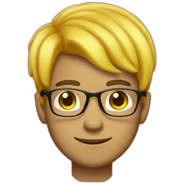 mashroomhair boy with glasses yellow emoji