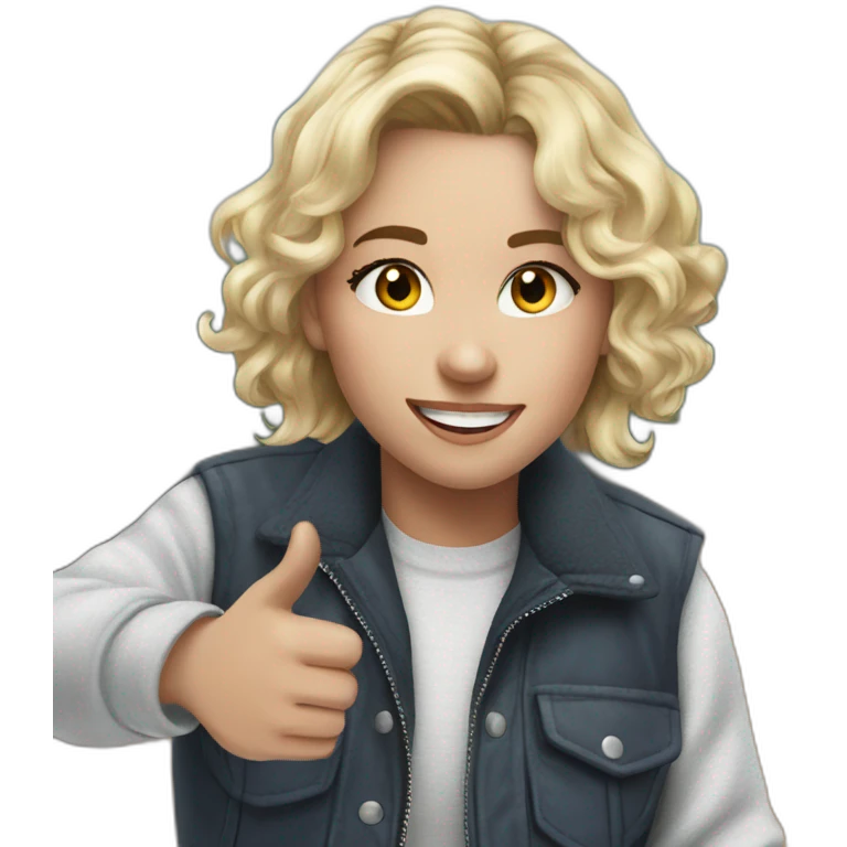 blonde girl smiling at viewer emoji