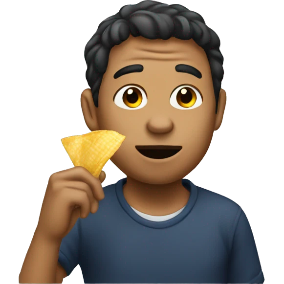 Taki eating a chip emoji