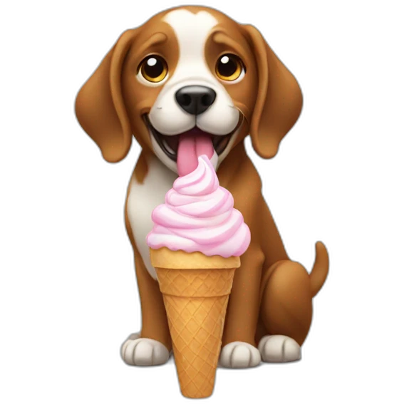 Doggy eating a ice cream emoji